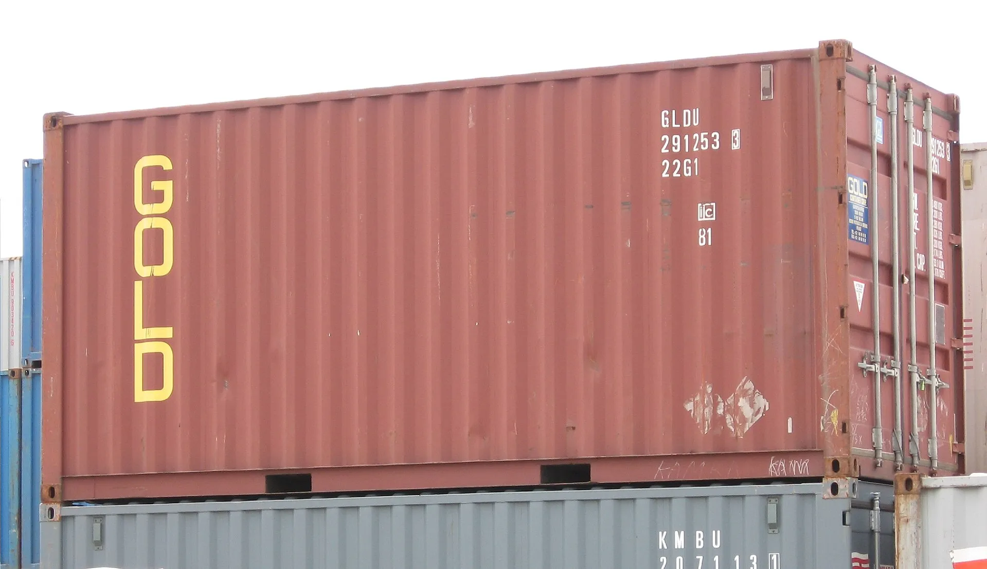 Conteneur maritime 20 pieds dry, code ISO 22G1